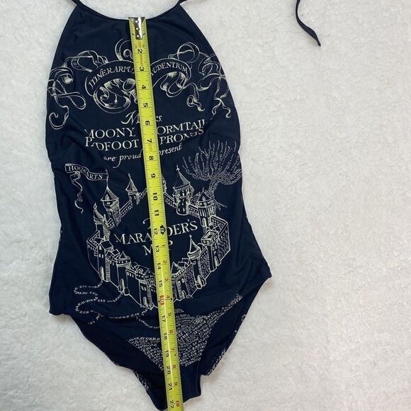Womens Hot Topic | Harry Potter Marauders Map One Piece Swimsuit | XS Black - Picture 8 of 13